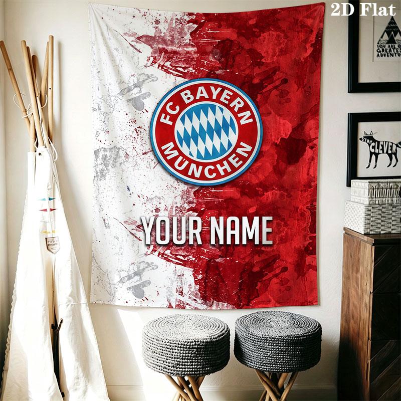 Custom FC Bayern München Wall Hanging Printed Fabric Blanket Decorative Tapestries for Bedroom Living Room Home Decor