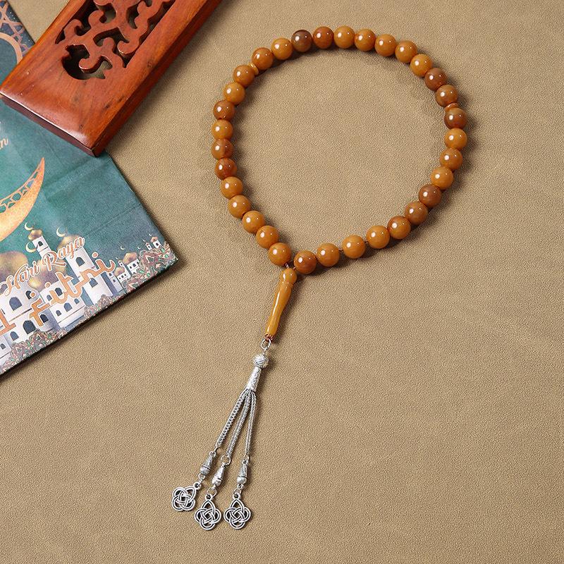 33-Bead Tassel Alloy End Rosary Tasbih Prayer Beads for Muslims