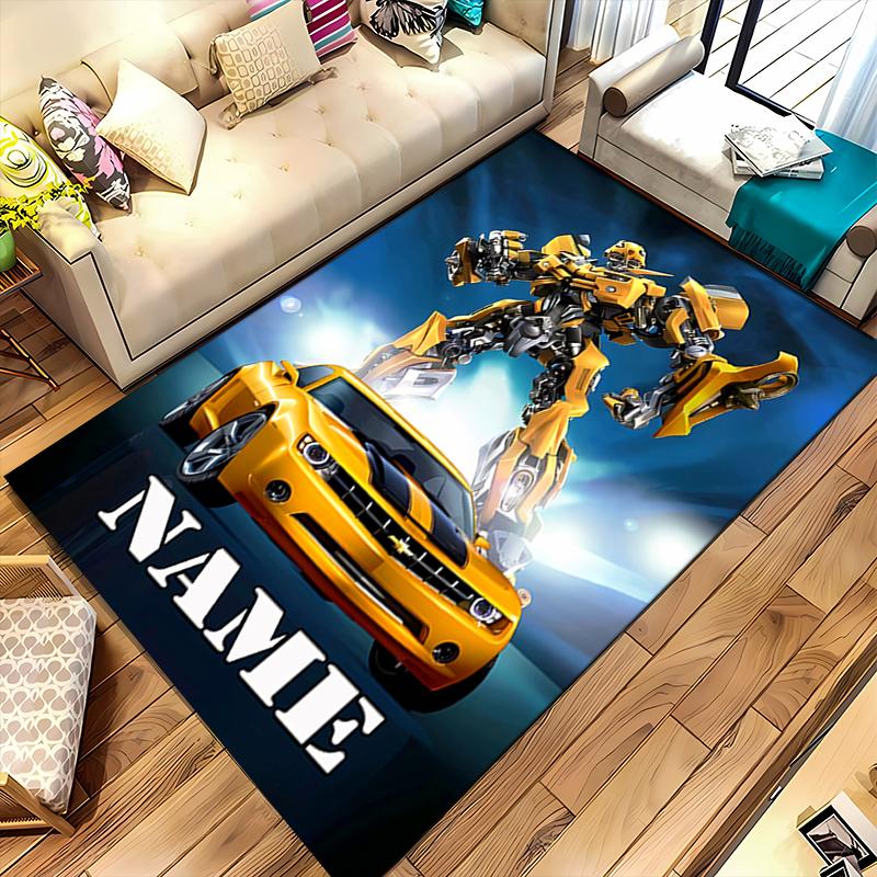 Custom Personalization Optimus Prime & Bumblebee Area Rug - Perfect For Kitchen, Bathroom,Laundry Room Decor Large Size Available,Gift All Seasons