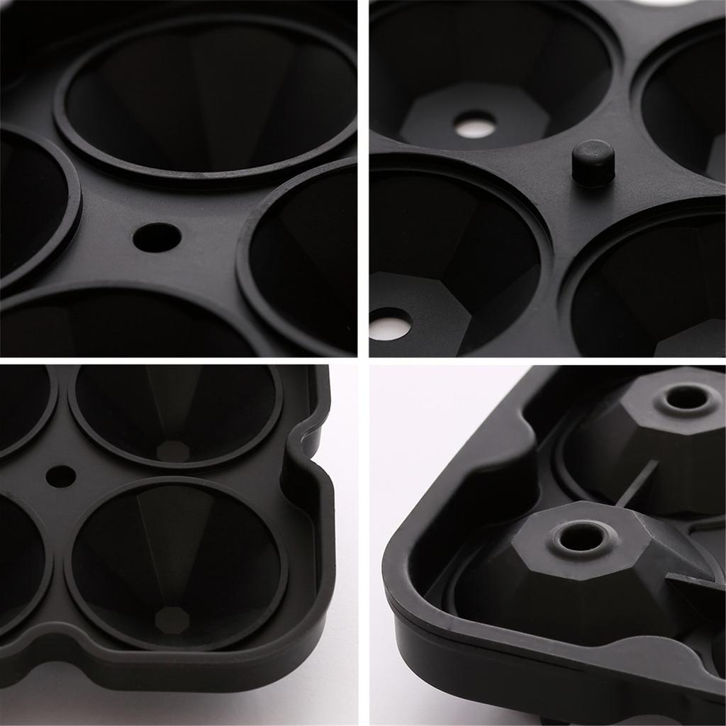 4 Cups Ball Shape 3D Ice C ube  Silicone Maker Tray