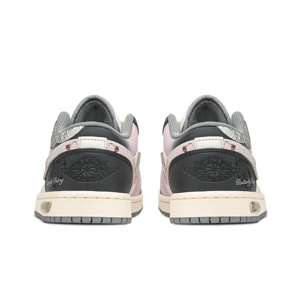 Jordan Air Jordan 1 Low Top Vintage Basketball Shoes GS Silver Powder Gray 553560-053(TeamA-S-BOX)