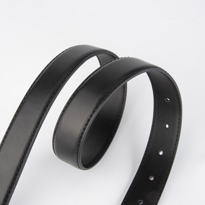 Versatile Women's Thin Belt Genuine Leather Paired with Jeans Fashionable Casual Letter Buckle Belt Women's Simple Belt