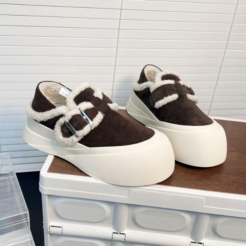 Leather velvet thick-soled height-increasing versatile board shoes, new ugly and cute, soft-soled casual women's shoes that are not tired