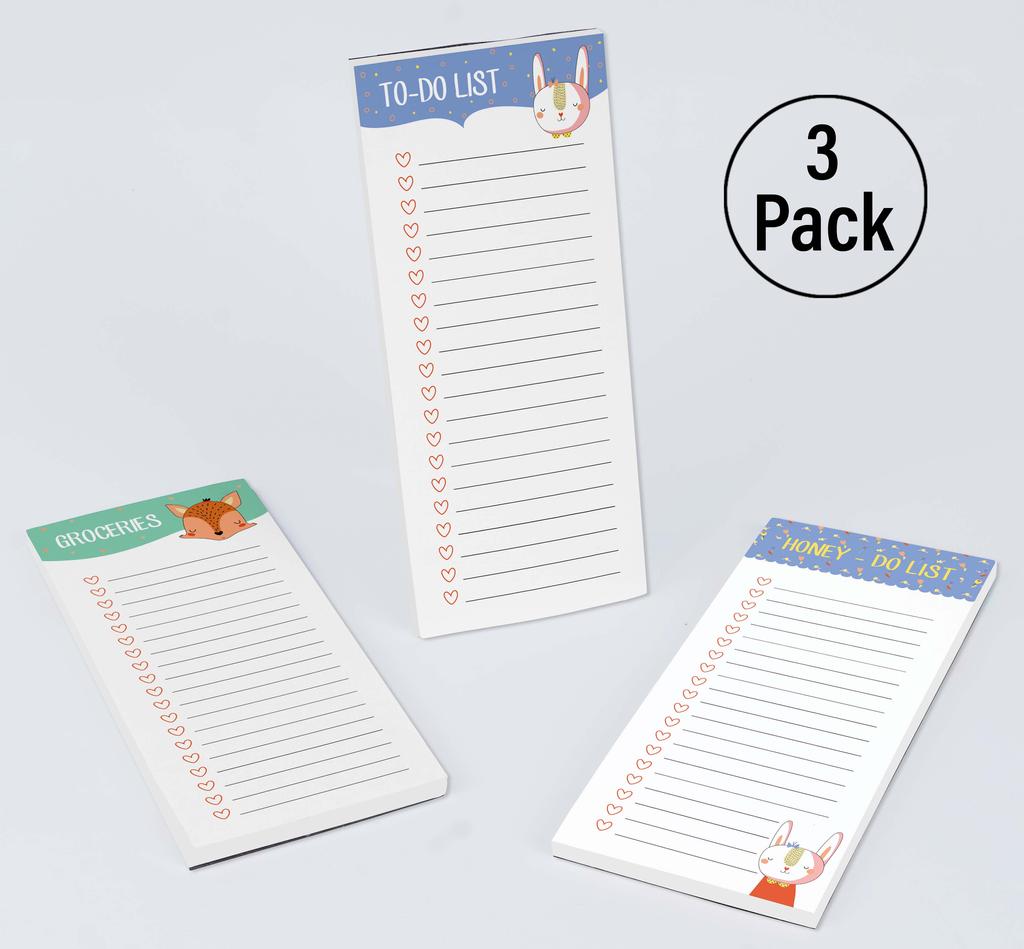 Inkdotpot Pack of 3 Magnetic Fridge To-Do List Notepads- Magnetic Memo Pads For Refrigerator-  (50 Sheets