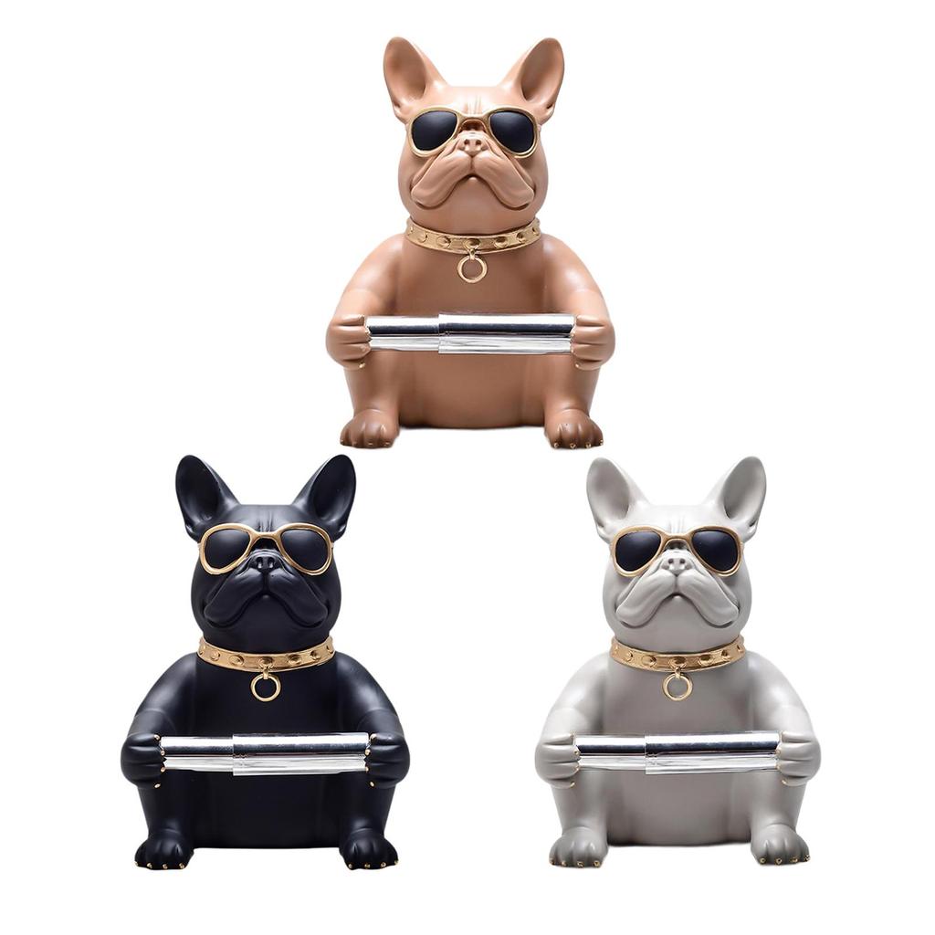 Dog Sculpture European Style Storage Organization Resin Toilet Paper Holder for Home Tabletop Toilet Countertops Restaurant