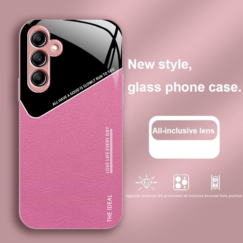 

Leather Element Blue For Samsung Galaxy A01 A02 A03 Core A04 A14 4G A13 54 34 31 20 25 23 22 5G S21 Ultra S20 Glass Phone Case Samsung A21s