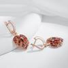 Original Design Shiny Red Natural Zircon Maple Leaf Earrings For Women Fashion  Rose Gold Color Daily Fine Jewelry