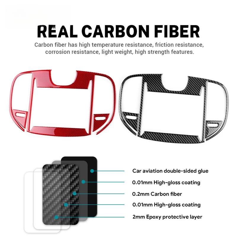 Real Soft Carbon Fiber Sticker For Chrysler 300 300C 2011 2012 2013 2014 LHD RHD Car Central Control Screen Panel Accessories.