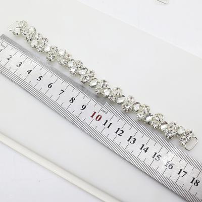 Factory Outlet 2pcs 170mm* 20mm Clear Crystal Rhinestone Bikini Connector Buckle Reinforcement Flat Chain Metal Chain Decorative