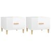 Coffee Tables 2 Pcs High Gloss White 50X50x40 Cm Engineered Wood