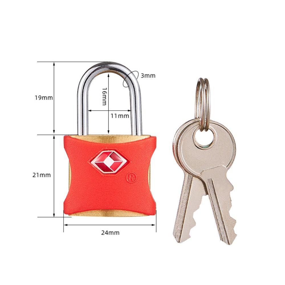 Portable TSA Customs Lock Brass Anti-Theft Cabinet Lock with 2 Keys Padlock Luggage Lock Travel