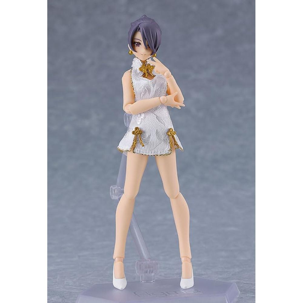 figma female body [Mika] with miniskirt China dress [white] non-scale plastic painted movable figure