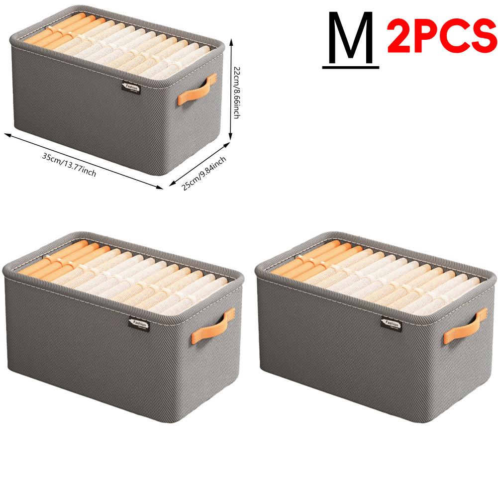 1-5PCS Clothes Storage Organizer Cabinet Drawer Organizer with Handle&Steel Frame Clothes Compartment Box for Home Wardrobe