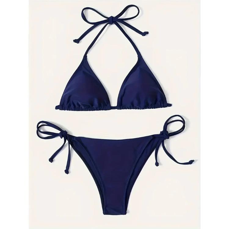 Swimwear Thong Bikini Set Sexy New Navy Blue Swimsuits Woman Sexy Bathing Suits Bikinis Triangle Bandage Female Beachwear