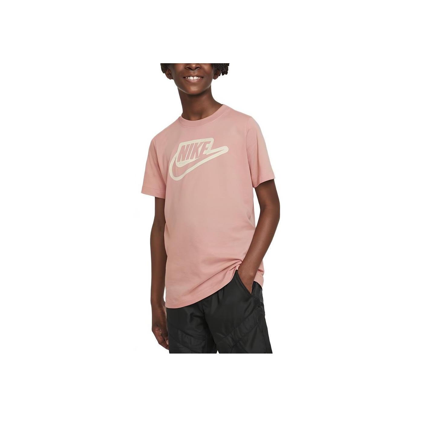 

Nike Спортивная футболка с логотипом, круглым вырезом и короткими рукавами, детские топы, розовая FD3189-618 L