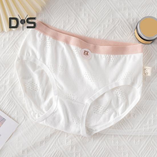 Bragas de estudiante de secundaria sin costuras de cintura media de alta elasticidad ahuecadas con buena transpirabilidad de color sólido de corte entallado fino informal ropa interior deportiva para dama