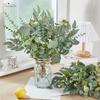 100pcs Artificial Mixed Eucalyptus Stems Leaves Bulk, 4 Kinds Fake Greenery Silver Dollar Eucalyptus Leaves Picks for DIY Bouquets Home Decor