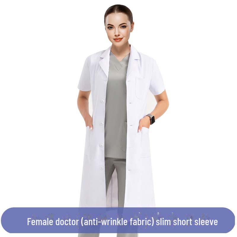 Unisex White Lab Coat for College Students, Doctors, Nurses, Beauty Salon Workers - Long or Short Sleeve Option