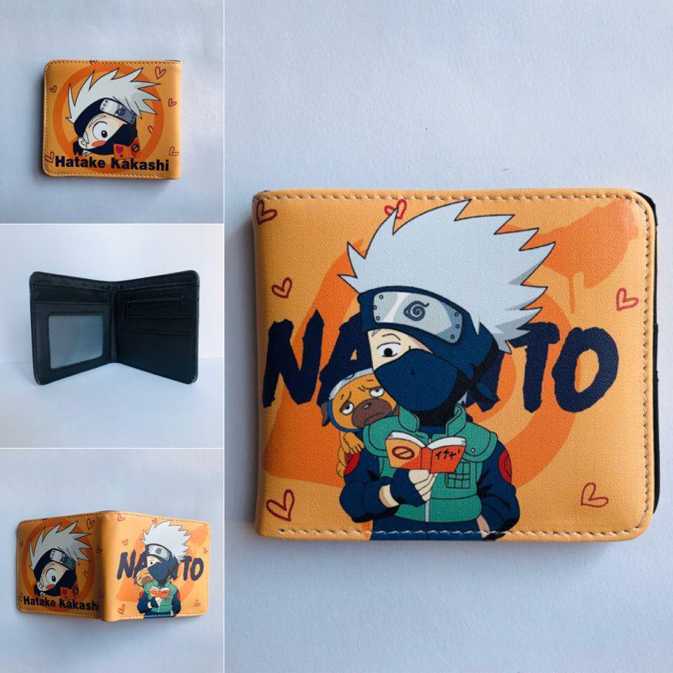 Naruto Wallet Anime Figure Uchiha Madara Kakashi Sasuke Pu Leather Short Coin Purse Multi Functional Wallet Card Holder Gift