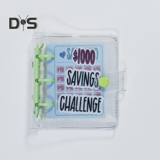 كتاب توفير المال محفظة لاصقة بإبزيم مقاوم للماء ومقاوم للتمزق غلاف PVC منتج جذاب لتوفير المال