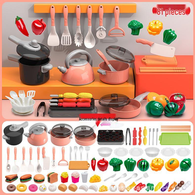 Kids' Educational Kitchen Play Set: Cutting Fruit & Tableware