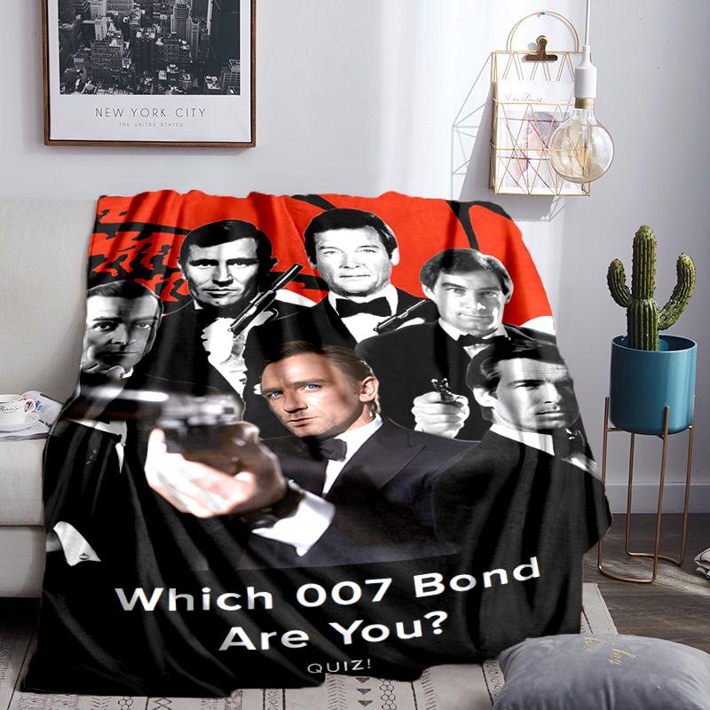 Golden Era Bond 007 Blanket Lightweight Flannel Bedding Blanket Perfect for Travel, Camping, Living Rooms, Offices, Sofas, Fan Christmas Gift