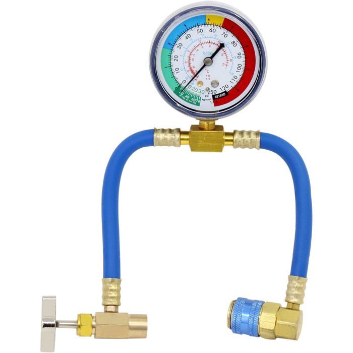 Hose de recharge de réfrigérant - HSEAMALL - R134A - Métal - 350 mm - Manomètre inclus
