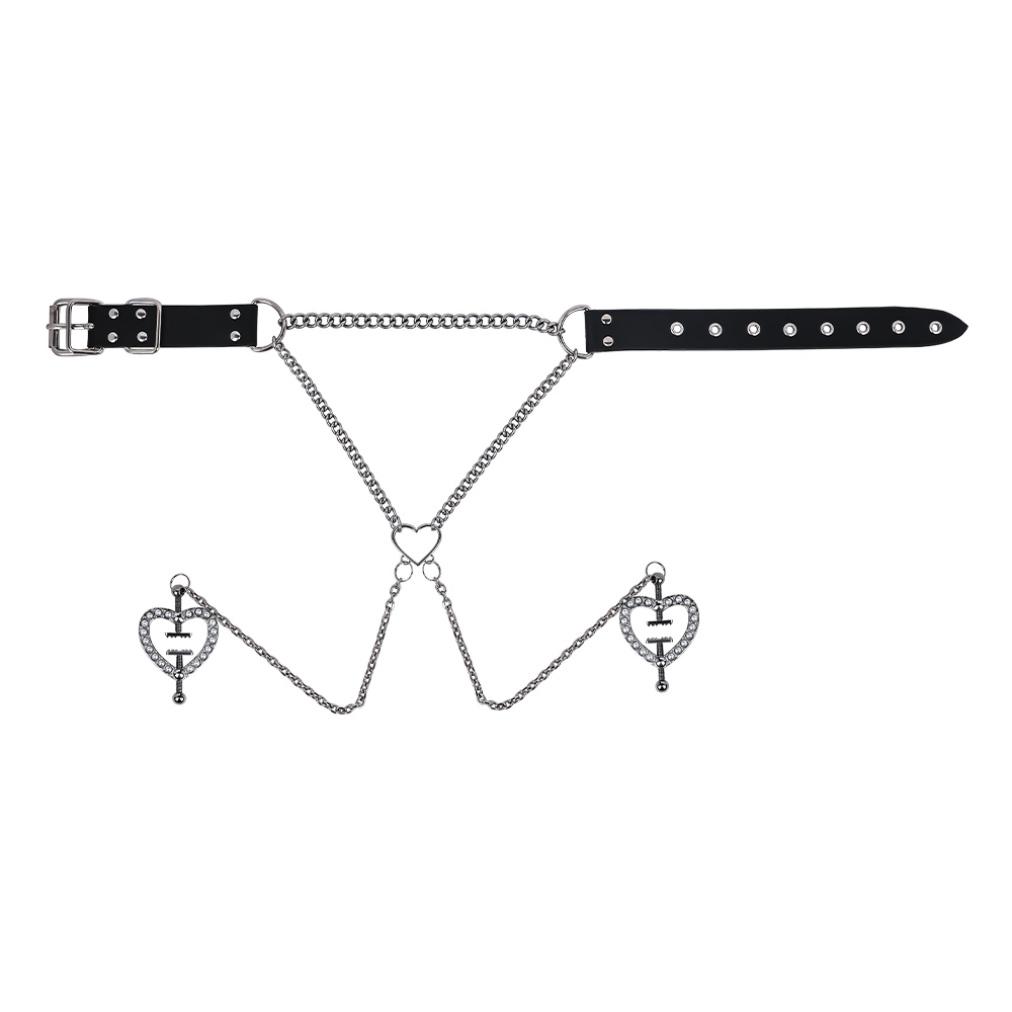 QKKQ Heart Shaped Nipple Clamps Metal Breast Clips Romantic BDSM Nipple Clamps Breast Bondage Sex Toys for Women Men