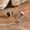 Vnox Simple Mobius Circle Round Stud Earrings for Men Boys, Unisex Small Black Acrylic Earrings, Daily Accessory Jewelry