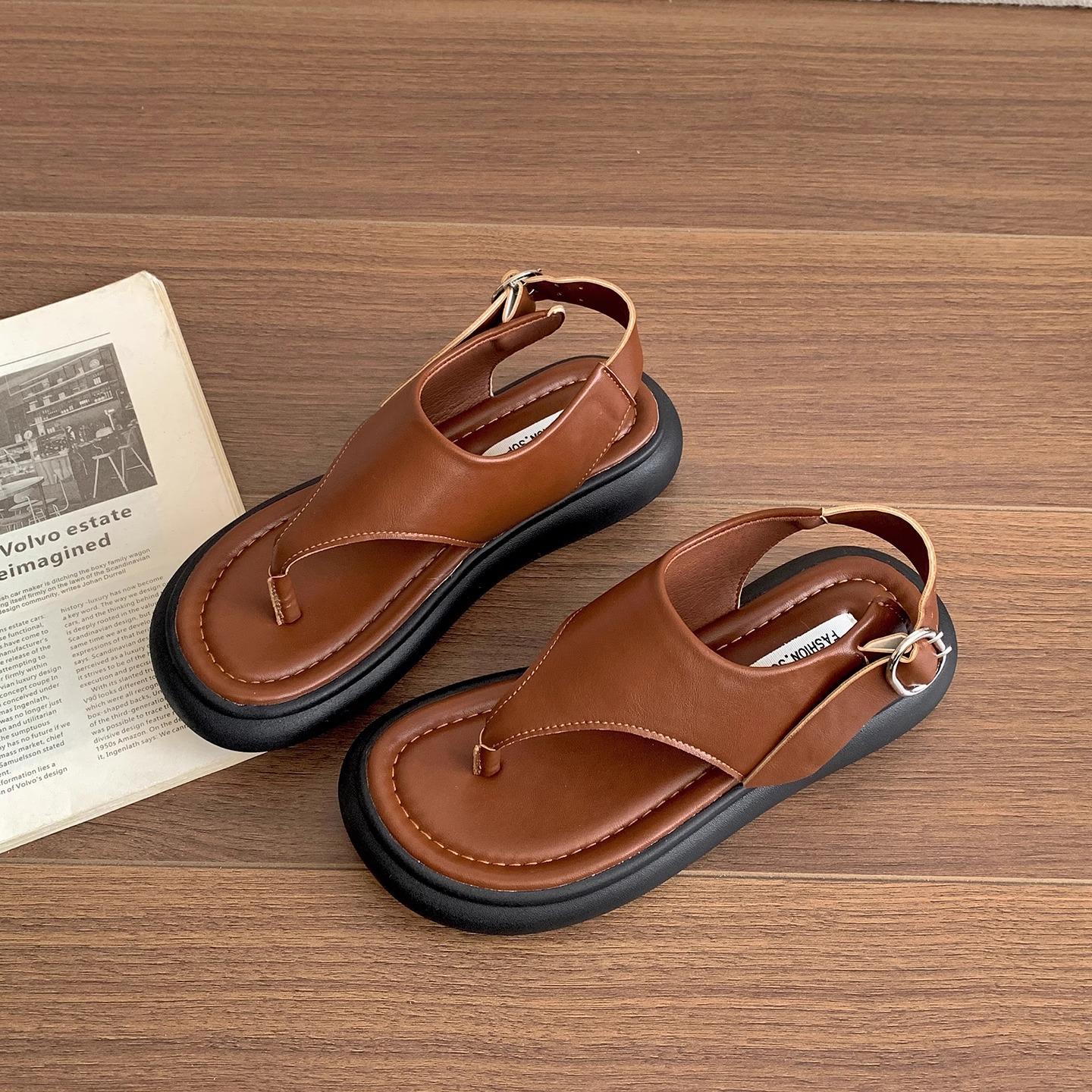 

Французские сандалии женские 2025 новые летние мягкие модные пляжные туфли на плоской подошве верхняя одежда с юбкой римские туфли 40