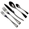 JANKNG 20-Piece 18/10 Stainless Steel Tableware Set Mirror Polishing Black Serive for 4 Heavy Modern Knife Set Spoon Fork Kitchen Utensils