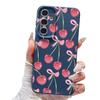 Crystal Cherry Fruits Bowknots Case For Samsung Galaxy A57 A37 A17 A56 A36 A26 A16 A55 A35 A25 A15 A54 5G S21 FE S22 S23 S24 Plus S25 Edge S26 Ultra
