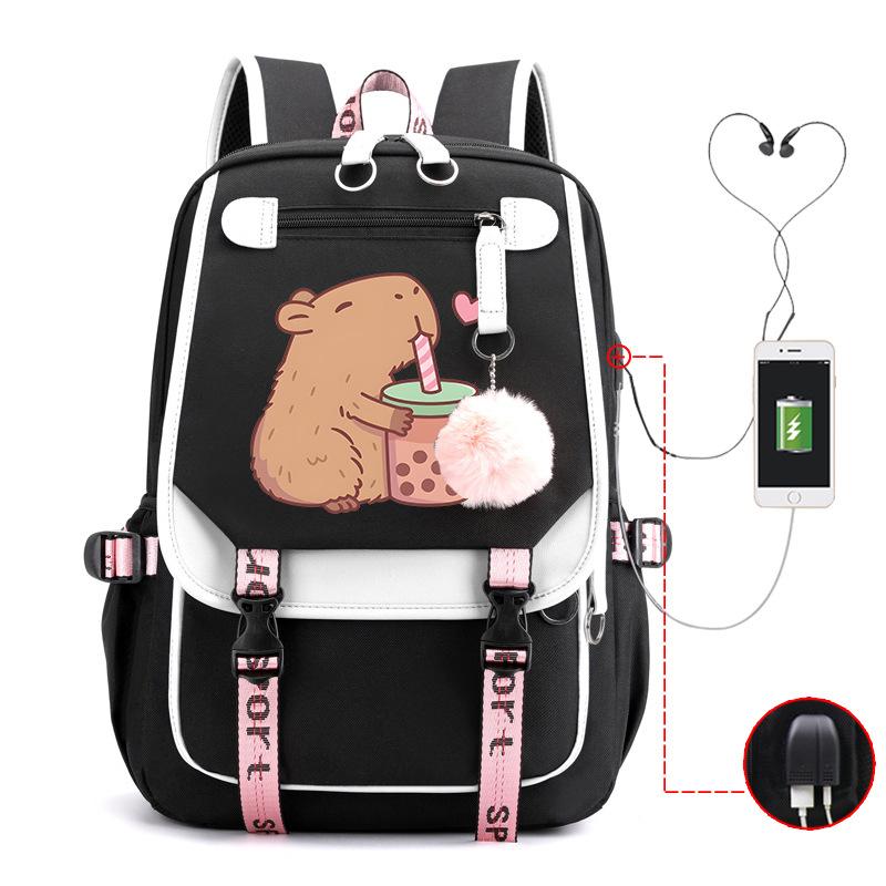 Süßer bedruckter USB-Anschluss Multifunktionaler Freizeit-Reise-Rucksack