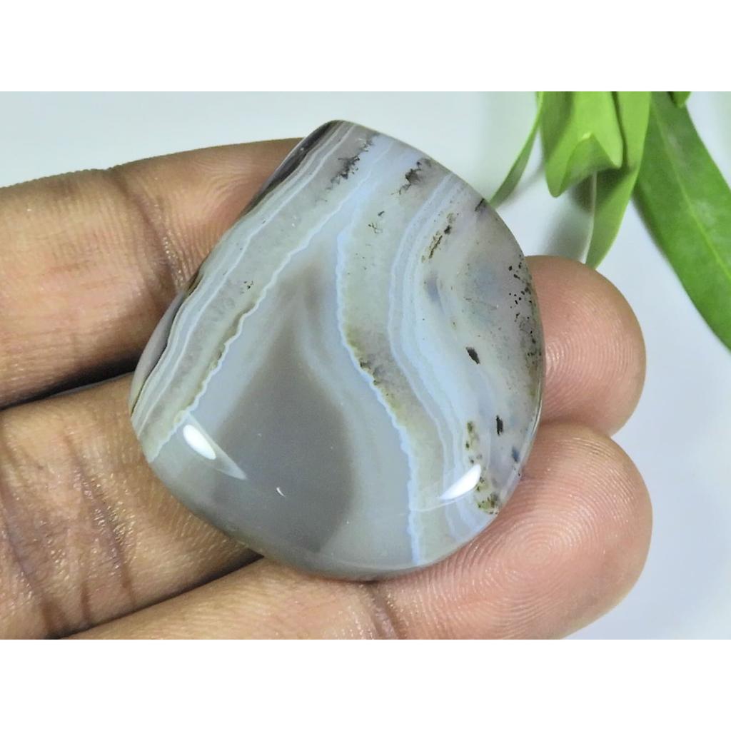 74Cts. Natural Botswana Agate Fancy Cabochon Loose Gemstone 31X36X07MM A-127