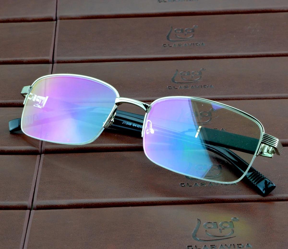 

Clara Vida-Очки для чтения с антибликовым покрытием для мужчин, Manager, Trend, полуоправа, от + 1 до + 4 +3.25 серебряный