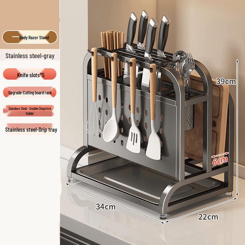 LETSFIND 316 Stainless Steel Kitchen Knife & Utensil Holder