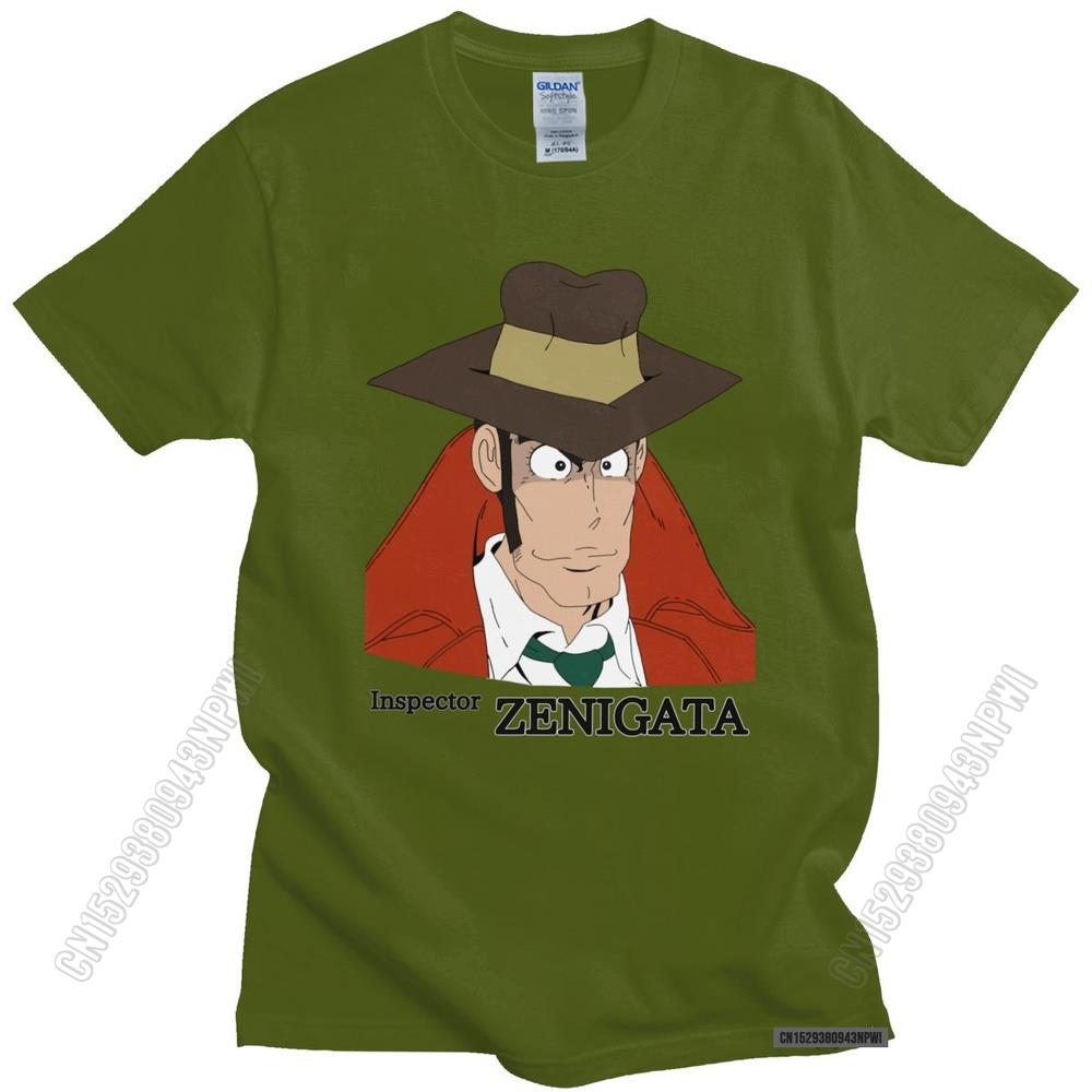 

Funny Lupin The Third T Shirt For Men Crew Neck Koichi Zenigata Graphic T-Shirt Pre-Shrunk Cotton Regular Fit Tee Merchandise 4XL