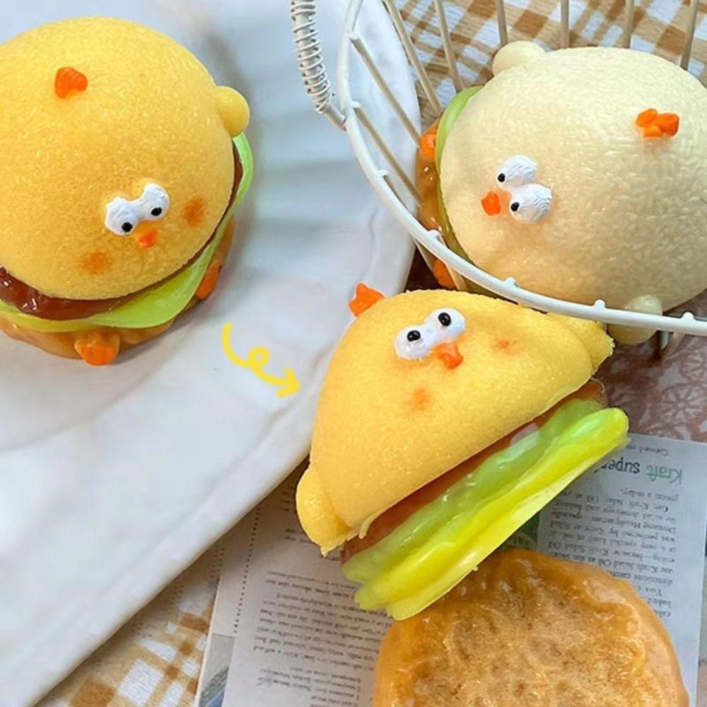 

Cartoon Chick Hamburg Fidget Toy Slow Rebound Hamburger Fidget Toy Office помаранчевий