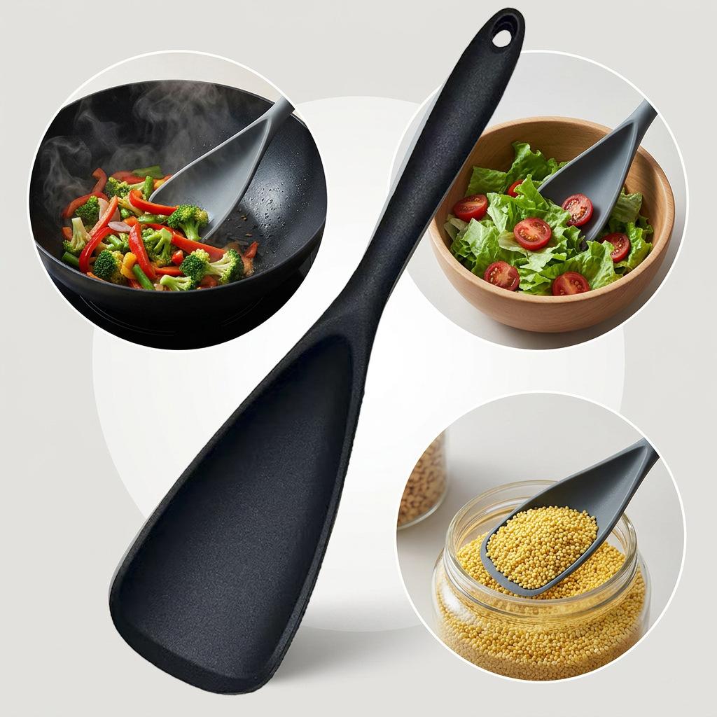 New all-silicone duck bill shovel household kitchen integrated cooking shovel non-stick pan shovel high temperature salad