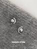 925 silver needle simple gray pearl stud earrings niche geometric curved beads