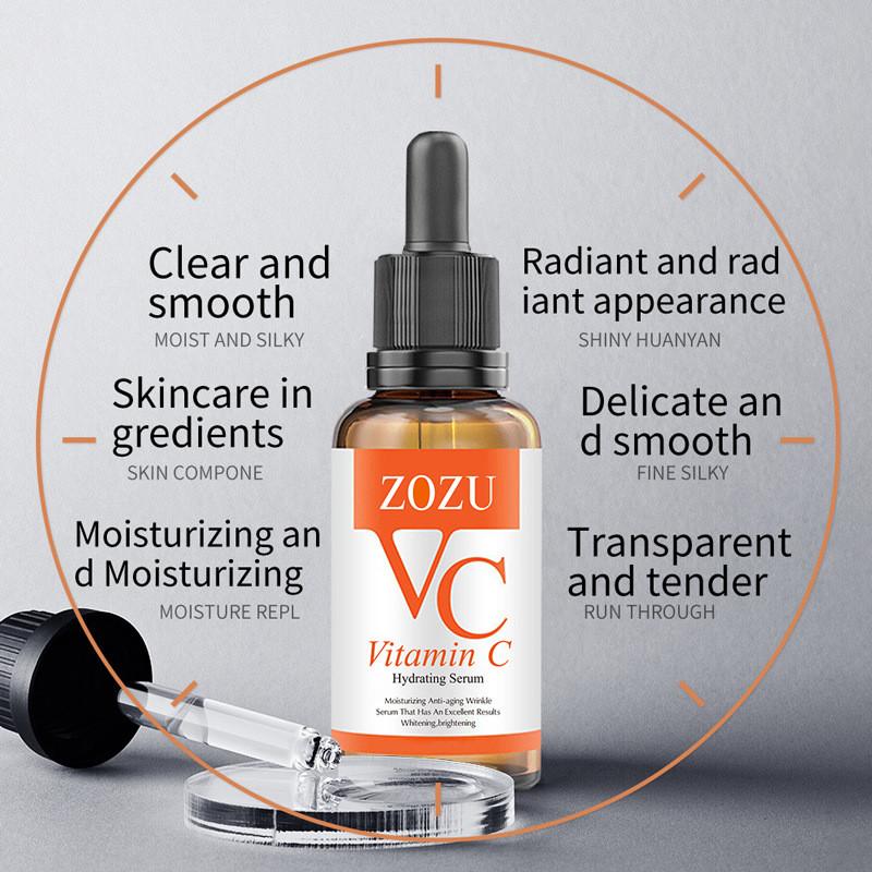 Zozu Vitamin C Essence 30ml Hydrating Brightening Pore Minimizing Serum For All Skin Types