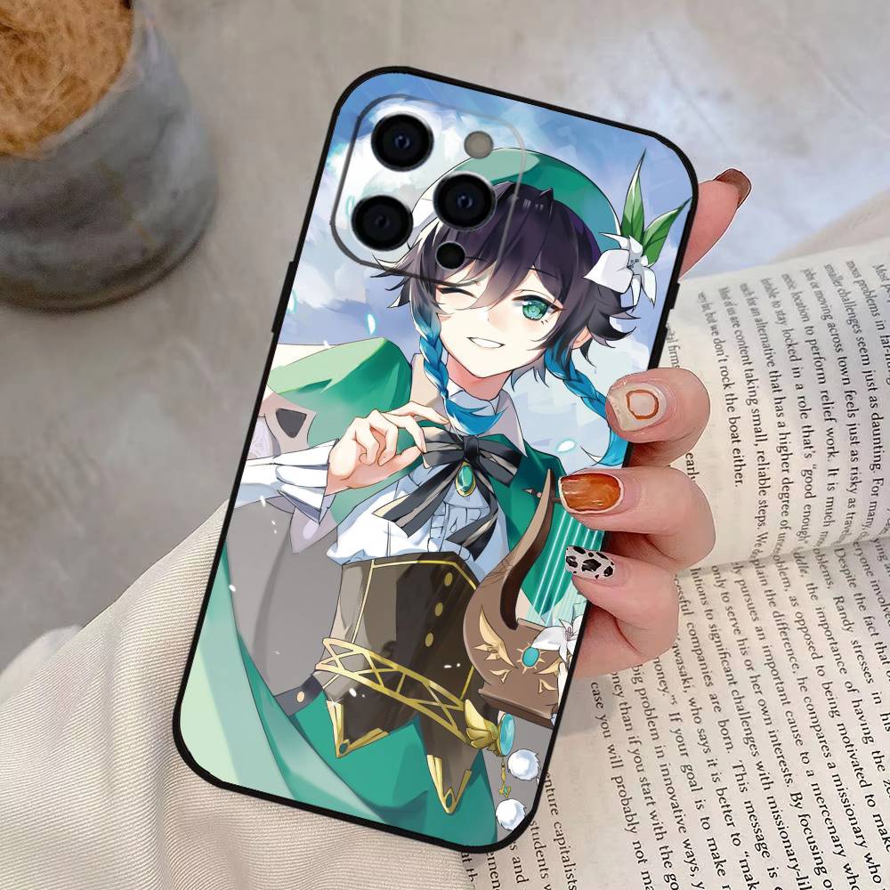 

genshin impact Venti Phone Case For iPhone 17, 16,15,14,13,12,11 Plus,Pro Max, Others Soft Black Cover iPhone12