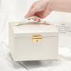 PU Leather Jewelry Holder Multi-layer Square Jewelry Box Fashion Jewelry Packing Bag  Outdoors