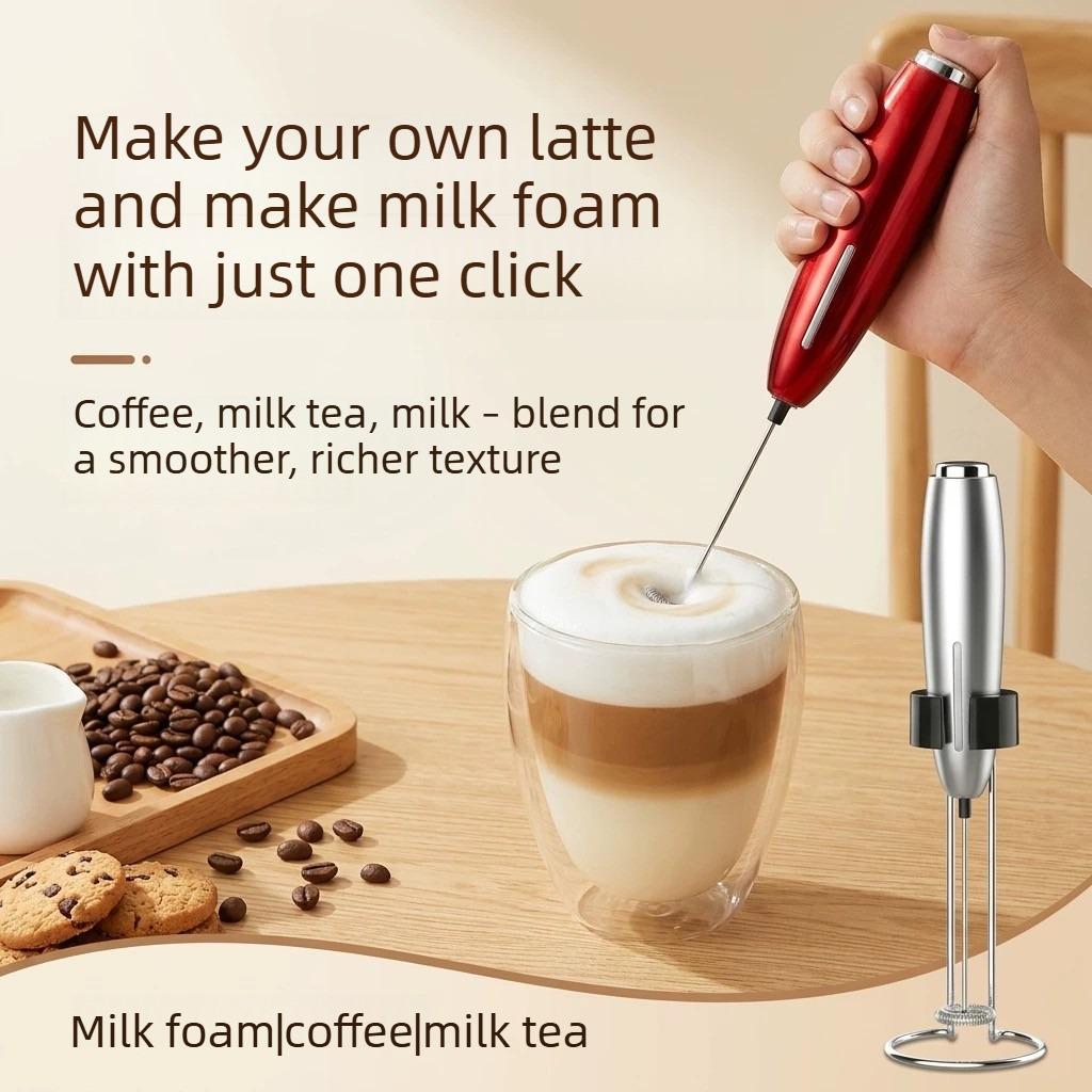Electric Milk Frother Powerful Stainless Steel Drink Mixer Coffee Cappuccino Chocolate Foam Maker for Hot Drinks