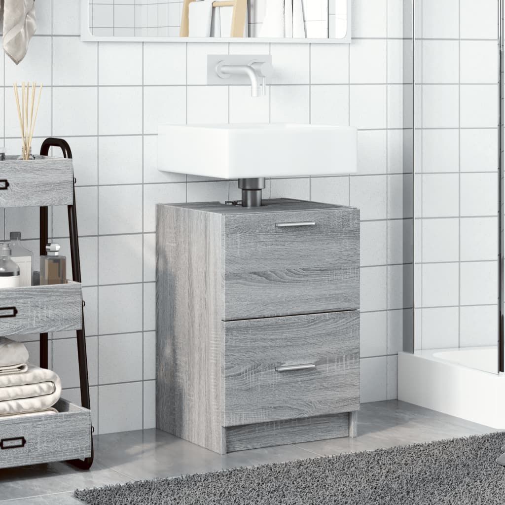 Bathroom Vanity Cabinet Gray Sonoma 40 x 37 x 59 cm Particleboard
