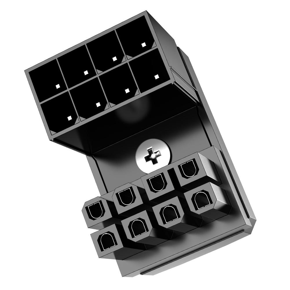 ATX 8Pin 180 Degree Angled Connector ATX GPU Adapter 8Pin 180 Degree Angled Power Steering Connector for Desktop Video Card