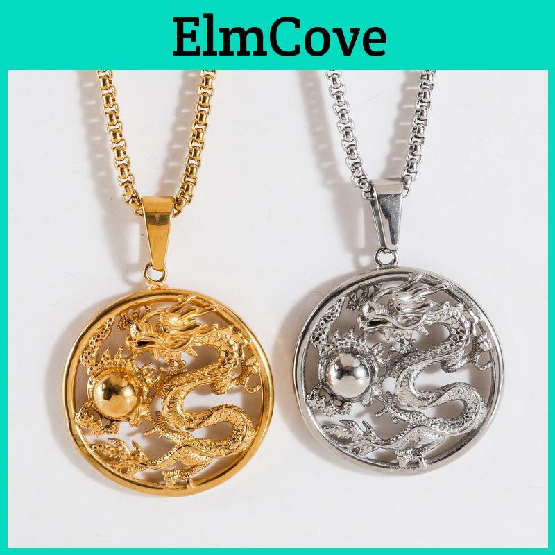 Iced Dragon Hip Mens Hop Out Goldplated Silver Pendant Necklace Round Box Chain