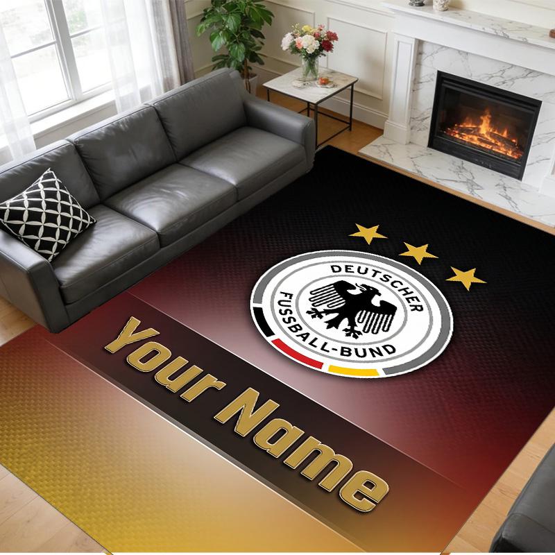 Crystal Velvet Rug Custom Name Text, Soft Non Slip Floor Mat Home DecorGermany National Football Team