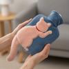 Cartoon Hand Warmer Long Cat Tail Water Injection Bag Cute Hot Water Bottle  Women