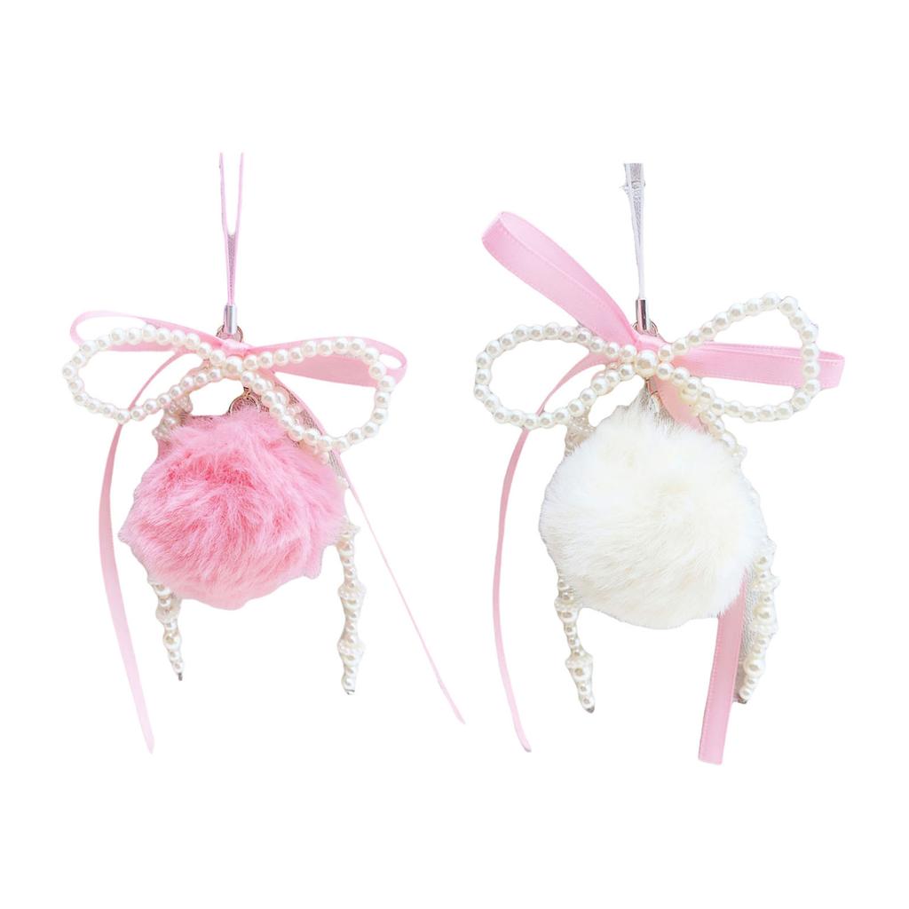 Fashion Phone Pendant Pearls Bowknot Phone Charm Bead Bowknot Charm Suitable for Keychain Handbag Phone Accessory